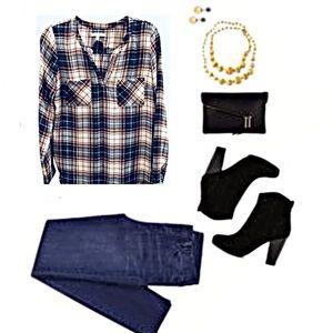 Skies are Blue Paid Blouse Blouse